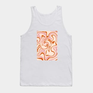 Retro Liquid Swirl Abstract Pattern. Hippie trippy swirl 70s. Tank Top